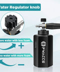 Pressure Washer Foam Gun With Dual Connector, Foam Cannon And Double Tip Attachment Car Wash Kit shown with regulator knob adjustment