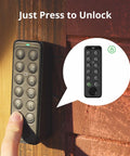 Smart Keypad Touch That Delivers Keyless Entry And Fingerprint Access, IP65 Waterproof Home Security Pad installed on door