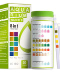 Go-To 8-In-1 Aquarium Test Kit For Fish Tanks With Quick And Accurate Water Testing Strips For Freshwater Tanks And Ponds Tests PH Ammonia Alkalinity Hardness Chlorine Nitrate Nitrite And More, 50 strips