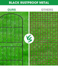 Comparison of 38 Inch High Arched Decorative Garden Fence With Plastic Stakes, rustproof metal vs other wire type.