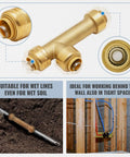 1/2 Inch Slip Tee Push To Connect Plumbing Fittings Pack Of 3 For PEX Copper CPVC PE RT Water Lines With Lead Free Brass