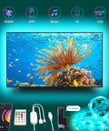 Chill USB TV Backlight Strip for 60 to 72 Inch TVs 14.9 Foot RGBW Color Changing Bias Lighting with accessories and app control