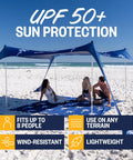 Limited Edition Corona Beach Tent Sun Shelter With Easy Pop Up Setup UPF50 Plus Sun Coverage 10 By 10 Feet on beach