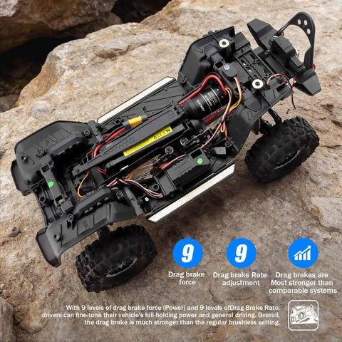 2 In 1 Fusion FOC Brushless Drive System For 1 Tenth Scale RC Rock Crawler with Built In Encoder and 1800KV Motor, interior view