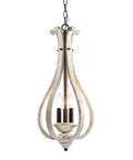 Three Light Rustic Farmhouse Chandelier With White Distressed Wood And Orb Matte Metal Finish Vintage Pendant Light For Dining Room