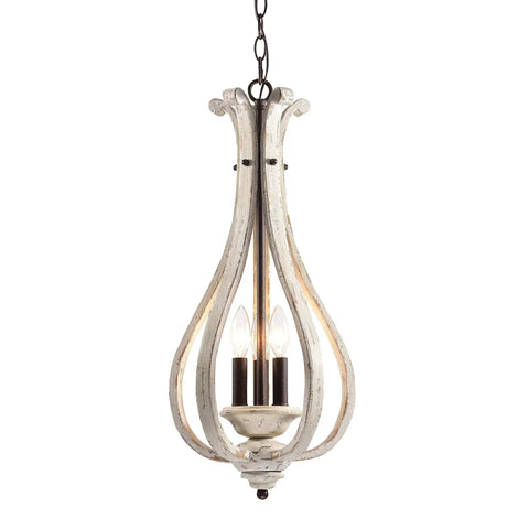 Three Light Rustic Farmhouse Chandelier With White Distressed Wood And Orb Matte Metal Finish Vintage Pendant Light For Dining Room