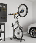 Vertical Bike Stand Freestanding Rack With Adjustable Height For 29 Inch Wheels 360 Degree Lockable Wheels Portable Indoor Bike Holder For Garage Or Apartment Easy To Move Across Rooms And Storage Spaces.