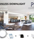 Interior with Canless 6 Inch LED Recessed Downlight With Junction Box Ultra Thin Dimmable Ceiling Light No Fuss 12W 5 CCT