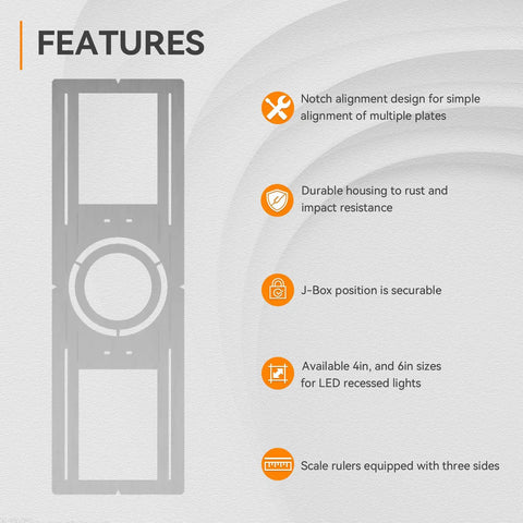 Solid Steel New Construction Mounting Plate For 4 And 6 Inch LED Recessed Lights Rough In Wafer Bracket Smooth Round Hole Quick Ceiling Install Dependable Build Straightforward Setup No Sweat Heavy Duty Pack For Any Home Project