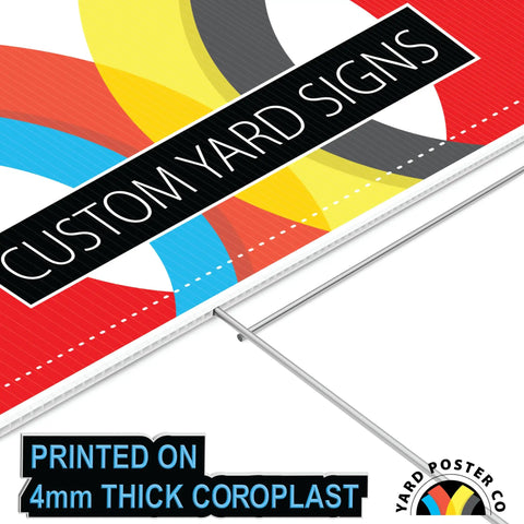 10 Pack Custom Yard Signs 24x18 Inches Full Color Corrugated Plastic Lawn Signs with vivid colors and metal stake