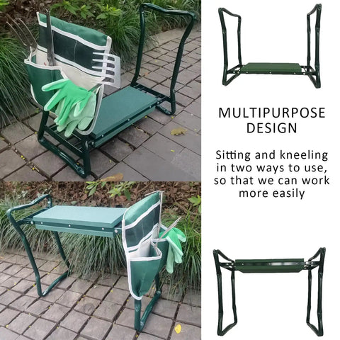 Built Tough Garden Kneeler And Seat Foldable Stool With Large Tool Pouch And Storage Bag Space Saving Design Ideal Gift For Gardeners Seniors And Parents