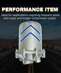 Air Dryer AD-9 Replacement For 109685 26QE377 109685X And More, Twelve Volt Seventy Five Watt Heater on road background