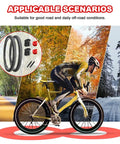 Image of cyclist with 26 Inch Mountain Bike Tire Set 26x1.95 With Schrader Valve Inner Tubes, Includes Tire Levers And Liners.