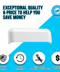 Ultra Durable Whirlpool Dryer Door Handle Replacement Fits W10861225 AP5999398 PS11731583 W10714516 white handle