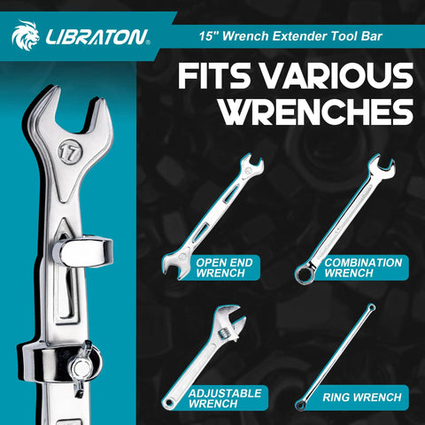 15 Inch Wrench Extender Tool Bar Turbo Boost For Maximum Leverage And Universal Fit Heavy Duty Extension Spanner Adapter