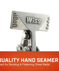 Close-up of Three Inch Straight Handle Hand Seamer WS3N Pro Grade Metal Bender, shown with durable alloy steel for precise bending.