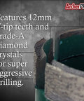 Close-up of a 5 Inch Aggressive Diamond Turbo Core Drill Bits V Tip for Concrete with laser welded segments