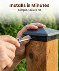 Installing Built Tough Aluminum Pyramid Post Cap For True 3.5-Inch Wood Posts on outdoor deck post