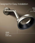 Statement VES Single-Function Showerhead 1.5 GPM Vibrant Brushed Nickel, wide coverage, depth 111mm, width 125mm