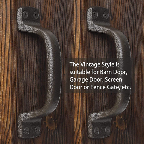 Heavy Duty 7 Inch Cast Iron Barn Door Pull Handles 2 Pack For Sliding Doors Gates Fences Drawers And Garages Dark Brown