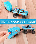 Mini RC Truck 1 To 64 Scale Monster Truck With Lights 2.4GHz Remote Control Car And Trailer Adjustable Speed And Steering