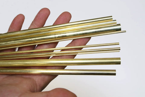 Aluminum Telescopic Tubing Assortment Set With 12 Tubes From One Sixteenth To Thirteen Thirty Second Inch OD 12 Inch Length Point Zero One Four Inch Wall Great For DIY Projects Handy Folks And Model Builders Made In USA