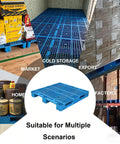 Heavy Duty Plastic Pallet With Breathable Grid Design, 40 X 32 X 6 Inch, 4 Ton Load Capacity for warehouse and market