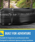 27.5 Inch Bike Tube 1.75-2.125 With Butyl Rubber, Durable Puncture-Proof Mountain Bike Inner Tube on textured surface