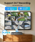 16 Channel Security Camera System With 4TB Drive, 16 1080P Indoor Outdoor Wired Cameras, AI detection interface on screen