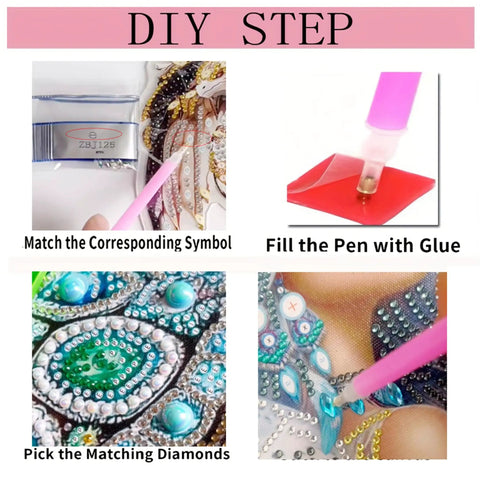 DIY steps for Beginner Friendly 5D Partial Diamond Painting Kit Owl Design With Special Shaped Crystals, 12X12 Inch