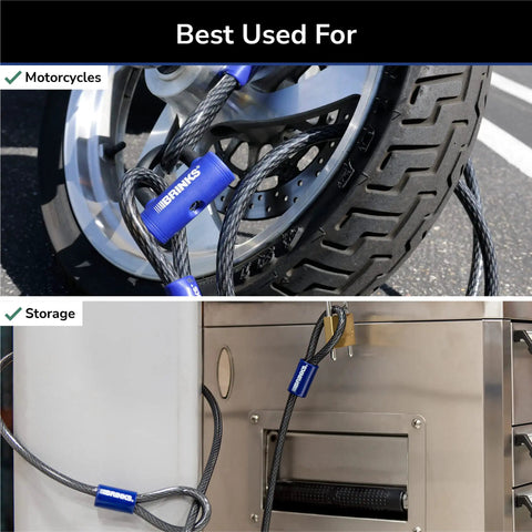 Heavy Duty Steel Braided Loop Cable With Vinyl Wrap Seven Feet Long Five Eighth Inch Diameter Corrosion Protection Black Finish 5000 Lb Break Strength Industrial Grade Safety Cable For Lifting And Tie Downs securing motorcycle and storage unit