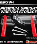 Modular Wrench Pro Organizer With Magnetic Base For 40 Tools Patent Pending Made In The USA Fits 6mm-38mm Wrenches displayed upright