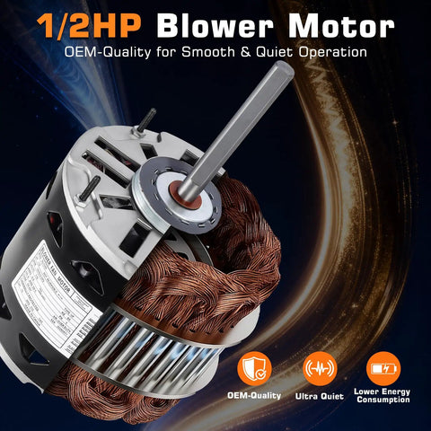 Rugged Half HP Blower Motor 1075 RPM 3 Speed 115V 8A 48 Frame Sleeve Bearing With 10uF 370V Capacitor Included in action