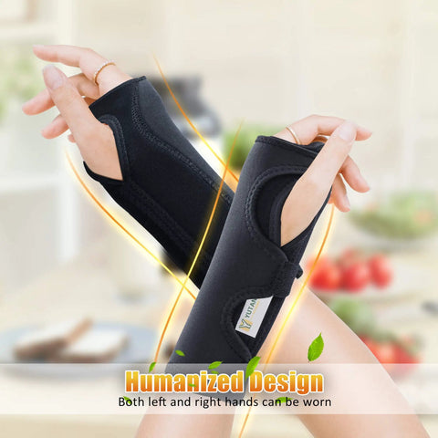 Carpal Tunnel Wrist Brace Go-To Night Sleep And Daywear All Day Comfort Cushioned Bead Wrist Support Splint For Pain Relief Sprains
