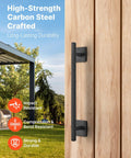 Rustic Barn Door Handle 12.6 Inch Built Tough for All Weather Gates Heavy Duty Carbon Steel Pull With Rust Resistant Coating