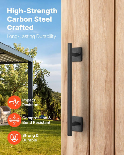Rustic Barn Door Handle 12.6 Inch Built Tough for All Weather Gates Heavy Duty Carbon Steel Pull With Rust Resistant Coating