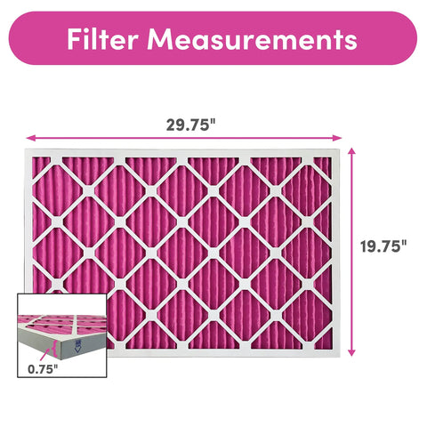 Pet Friendly 20x30x1 Air Filter Six Pack With Color Changing Tech, MERV 8 For Pet Hair Dander And Dust, Made In The USA, Exact Size 19.75x29.75x0.75 Inches