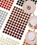 1152 Pcs Self Adhesive Screw Hole Stickers And 120 Pcs Screw Cap Covers Set, 15 Mm Waterproof Dustproof for Wood Furniture Cabinets