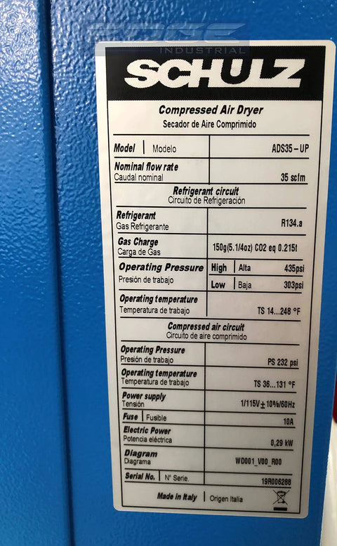 35 CFM Refrigerated Air Dryer For Air Compressors And Systems Non Cycling With Industrial Water Separator And Oil Coalescing Filter Pre Filter Included 100 PSI Operation All In One Kit For 7.5 HP And 10 HP Compressors