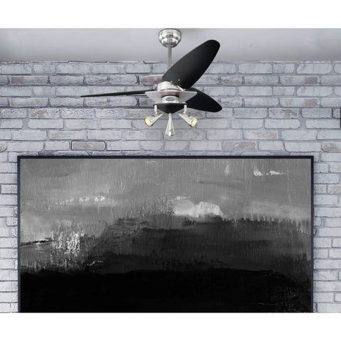 Vector Elite 42 Inch Three Blade Ceiling Fan with LED Light Kit and Nickel Finish in modern small room setting