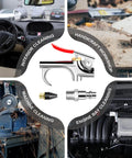 Diagram showing 2 Way Connection Air Nozzle Blow Gun With Rubber Tip And One Quarter Inch Quick Fitting for various cleaning applications.
