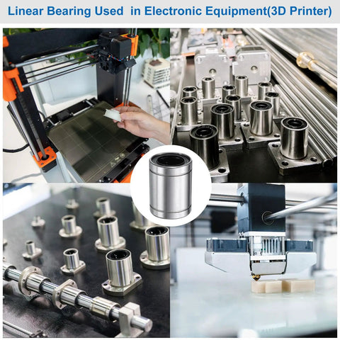 Two Pack LM8LUU Linear Bearings 8mm Bore 15mm OD 45mm Length With Dual Rubber Seals for CNC Machines and 3D Printers view