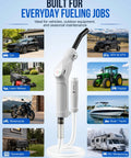 Cordless Rechargeable Fuel Transfer Pump With Easy One Hand Grip For filling cars, tractors, lawn mowers, and RVs.