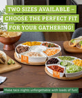 Slick Ceramic Taco Lazy Susan Featuring Six Deep Bowls And A Silky Swivel Base For Enhancing Your Weekly Taco Bar Hosting With Next Level Crew Hangout Vibes Perfect For Tailgate Nights And Backyard Gatherings on a wooden table.