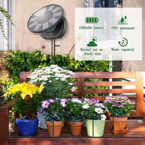 automatic plant watering system for balcony Solar Powered Drip Irrigation System Kit ✓