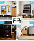 Universal Raised Appliance Stand With Adjustable Base And Four Heavy Duty Feet Multi Functional Pedestal For Refrigerator Washer And Dryer Easy Assembly No Fuss Black Finish supporting various appliances