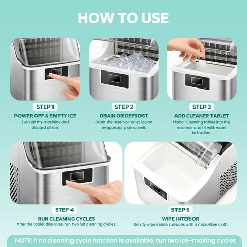 Ice Maker Cleaner Tablets 36 Pack Nugget Ice Machine Descaler For Countertop Kills Hard Water Build Up Nickel Safe Use Guide