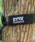 Neolite Single Camping Hammock Ultra Lightweight Portable Nylon Parachute Hammock strap wrapped around a tree trunk
