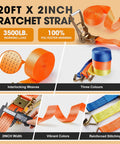 Pro Grade 4 Pack 2 Inch Ratchet Straps Heavy Duty Tie Down Ratcheting With J Hook And Reinforced Steel Wire Clips Rock Solid Build to show vibrant colors and interlocking weaves.