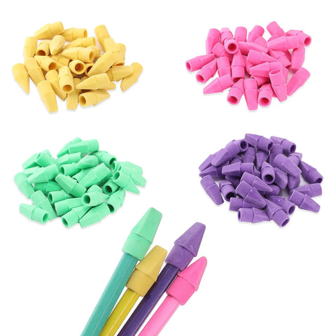 Dope Colorful Pencil Top Erasers Set 120 Latex-Free Cap Tops That Fit All Standard Pencils Erases Cleanly And Reduces Smudging